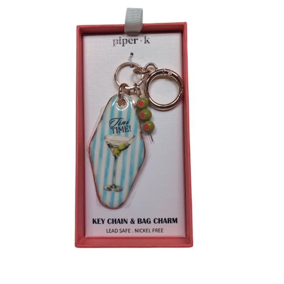 Piper K Tini Time Hotel Bag Charm Keychain w/ Olives - Picture 1 of 5